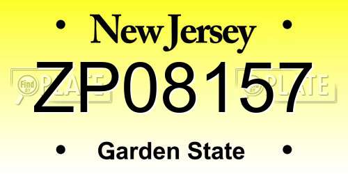 ZP08157 New Jersey License Plate