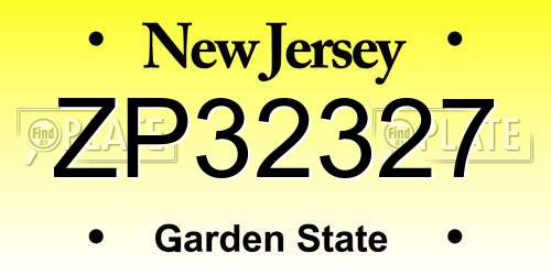 ZP32327 New Jersey License Plate