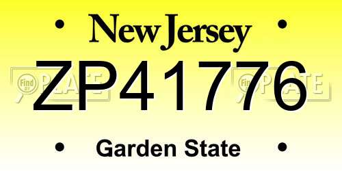 ZP41776 New Jersey License Plate