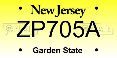 ZP705A New Jersey License Plate