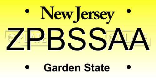 ZPBSSAA New Jersey License Plate