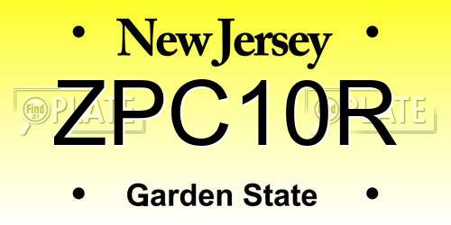 ZPC10R New Jersey License Plate