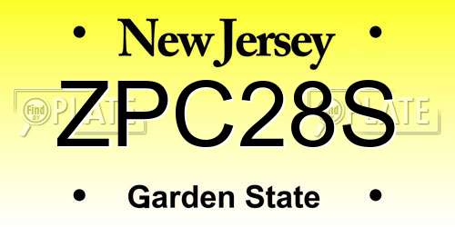 ZPC28S New Jersey License Plate