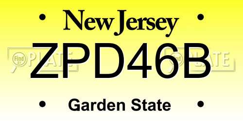 ZPD46B New Jersey License Plate