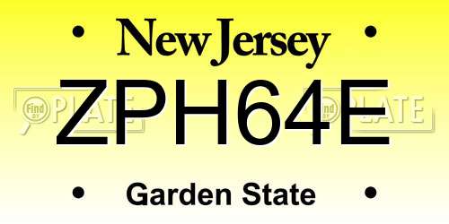 ZPH64E New Jersey License Plate