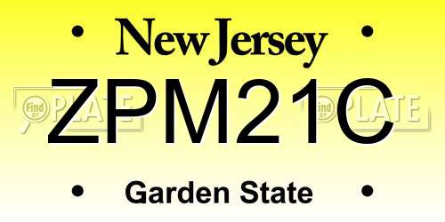 ZPM21C New Jersey License Plate