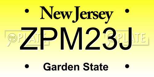 ZPM23J New Jersey License Plate