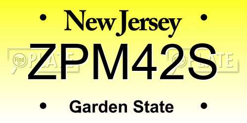 ZPM42S New Jersey License Plate