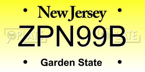 ZPN99B New Jersey License Plate
