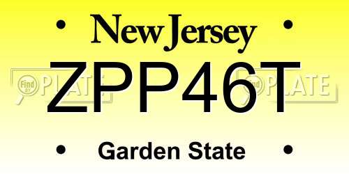ZPP46T New Jersey License Plate