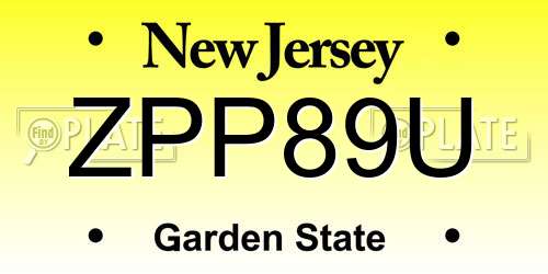 ZPP89U New Jersey License Plate