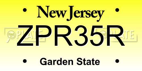 ZPR35R New Jersey License Plate