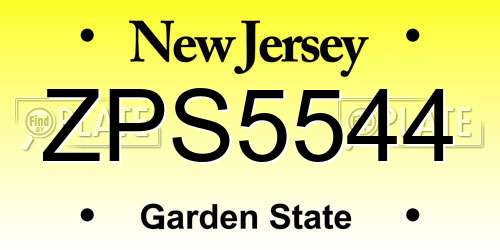 ZPS5544 New Jersey License Plate