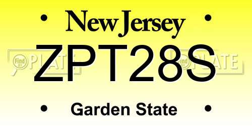 ZPT28S New Jersey License Plate
