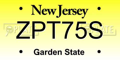 ZPT75S New Jersey License Plate