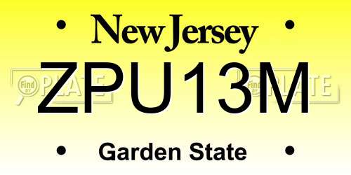 ZPU13M New Jersey License Plate