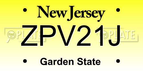 ZPV21J New Jersey License Plate