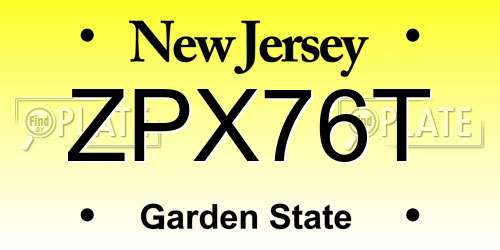 ZPX76T New Jersey License Plate