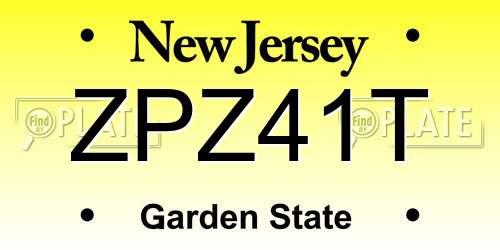 ZPZ41T New Jersey License Plate