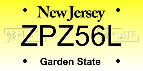 ZPZ56L New Jersey License Plate