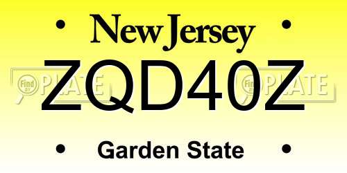 ZQD40Z New Jersey License Plate
