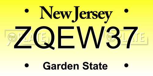 ZQEW37 New Jersey License Plate