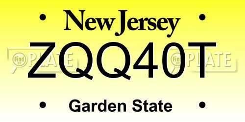 ZQQ40T New Jersey License Plate