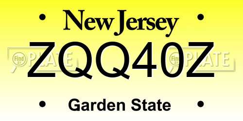 ZQQ40Z New Jersey License Plate