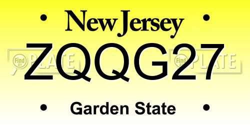 ZQQG27 New Jersey License Plate