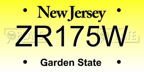 ZR175W New Jersey License Plate