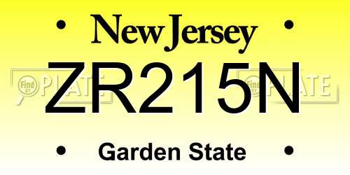ZR215N New Jersey License Plate