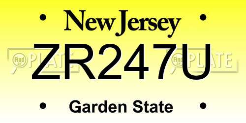ZR247U New Jersey License Plate