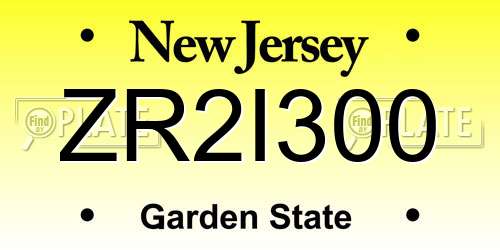 ZR2I300 New Jersey License Plate