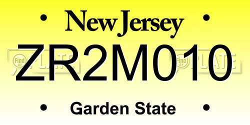ZR2M010 New Jersey License Plate