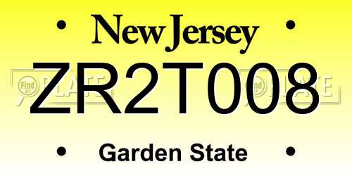 ZR2T008 New Jersey License Plate