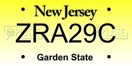 ZRA29C New Jersey License Plate