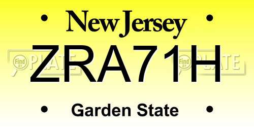 ZRA71H New Jersey License Plate