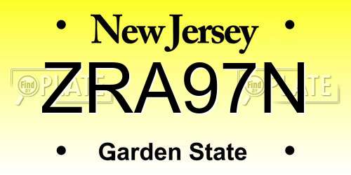 ZRA97N New Jersey License Plate