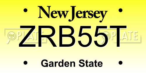 ZRB55T New Jersey License Plate