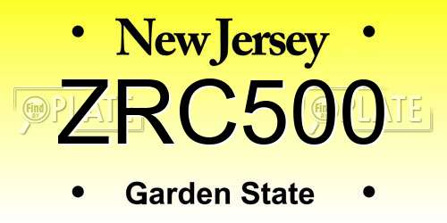 ZRC500 New Jersey License Plate
