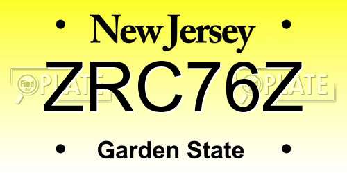 ZRC76Z New Jersey License Plate