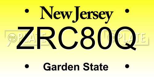ZRC80Q New Jersey License Plate