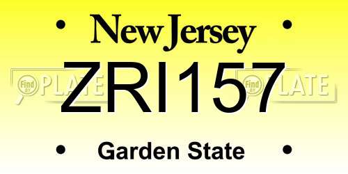 ZRI157 New Jersey License Plate