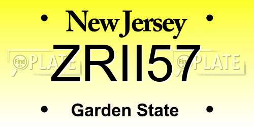 ZRII57 New Jersey License Plate