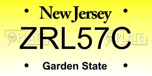 ZRL57C New Jersey License Plate