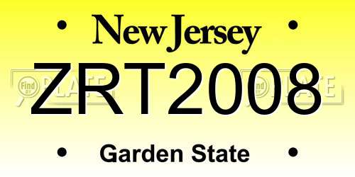 ZRT2008 New Jersey License Plate