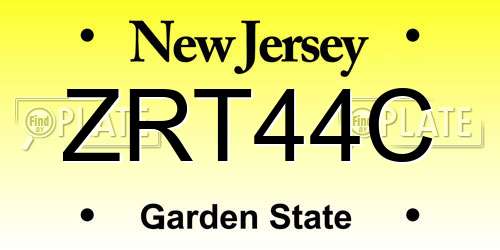 ZRT44C New Jersey License Plate