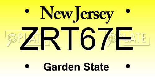 ZRT67E New Jersey License Plate