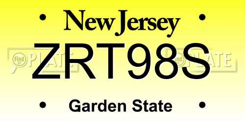 ZRT98S New Jersey License Plate