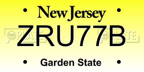 ZRU77B New Jersey License Plate